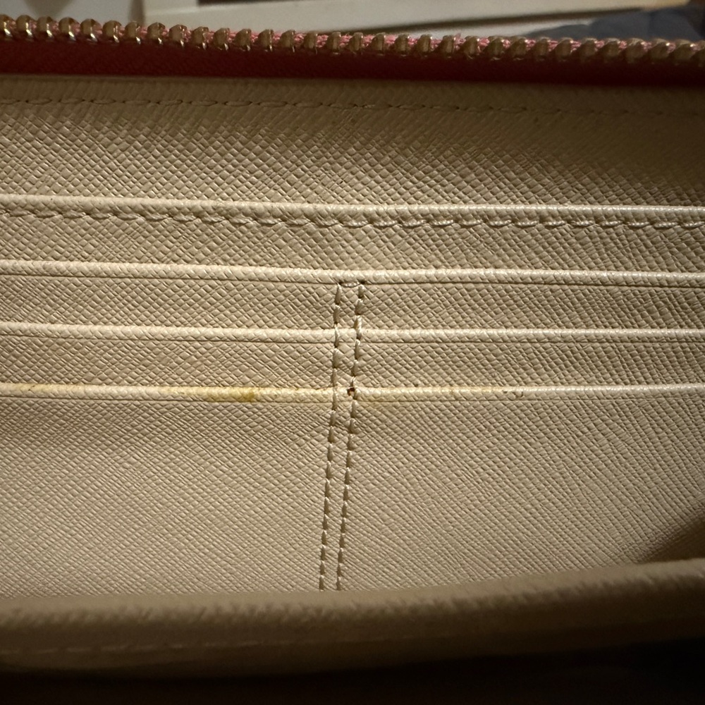 Coach Tan and Coral Patterned Wallet - Picture 8 of 9